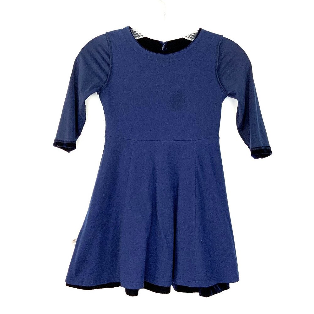Mini Boden Girls 6-7 Years Navy Velvet Gold Stars Dress - Picture 16 of 16